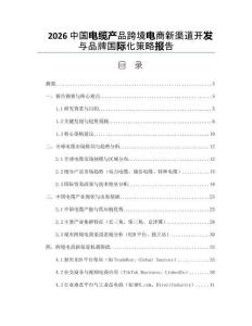 2026中国电缆产品跨境电商新渠道开发与品牌国际化策略报告
