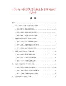 2026年中国煤炭活性测定仪市场调查研究报告