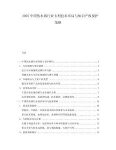 2025中国热水器行业专利技术布局与知识产权保护策略.docx