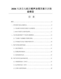 2026风力发电机组噪声治理方案经济效益模型