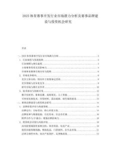 2025体育赛事开发行业市场潜力分析及赛事品牌建设与投资机会研究.docx