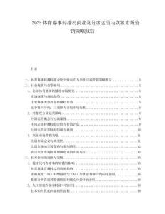 2025体育赛事转播权商业化分级运营与次级市场营销策略报告.docx