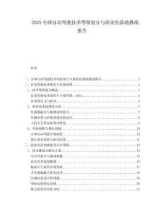 2025全球自动驾驶技术等级划分与商业化落地挑战报告.docx