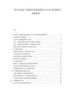 2025南非矿产资源开发政策变化与中非合作新模式调研报告.docx
