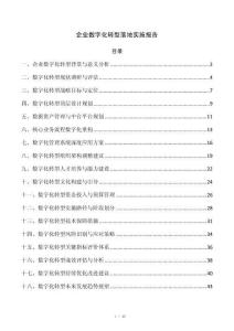 企业数字化转型落地实施报告