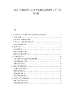 2025中国航运业LNG动力船舶改造经济性分析与政策支持.docx