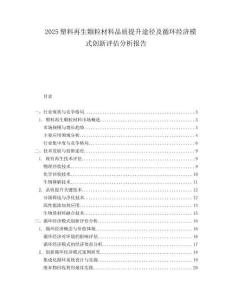 2025塑料再生颗粒材料品质提升途径及循环经济模式创新评估分析报告.docx
