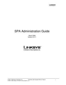 LINKSYS领势SPA Administration用户手册