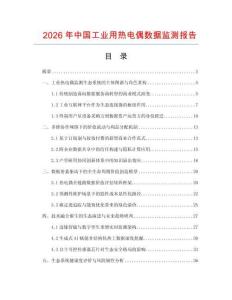 2026年中国工业用热电偶数据监测报告.docx