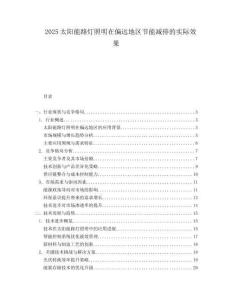 2025太阳能路灯照明在偏远地区节能减排的实际效果.docx