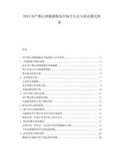 2025孕产期心理健康服务市场空白点与商业模式探索.docx