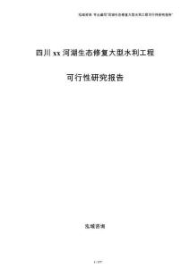 四川xx河湖生态修复大型水利工程可行性研究报告模板