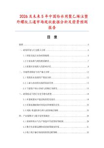 2026及未来5年中国给水用聚乙烯注塑外螺纹三通市场现状数据分析及前景预测报告.docx