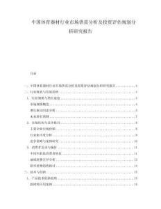 中国体育器材行业市场供需分析及投资评估规划分析研究报告.docx
