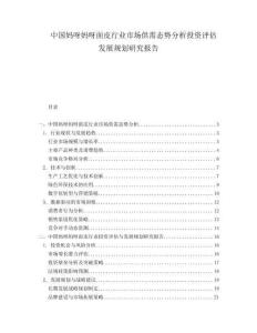 中国妈呀妈呀面皮行业市场供需态势分析投资评估发展规划研究报告.docx