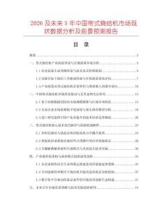 2026及未来5年中国带式烧结机市场现状数据分析及前景预测报告