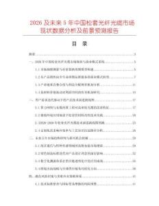 2026及未来5年中国松套光纤光缆市场现状数据分析及前景预测报告