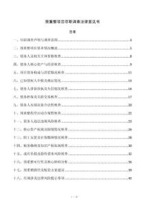 预重整项目尽职调查法律意见书