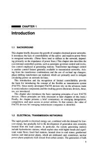 输电系统中基于晶闸管的柔性交流输电（FACTS）控制器Chapter 1 Introduction