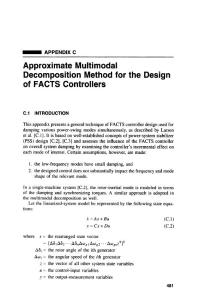 输电系统中基于晶闸管的柔性交流输电（FACTS）控制器Chapter 13 Appendix C. Approximate Multimodal Decomposition Method for the Design of FACTS Controllers