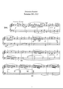 斯卡拉蒂钢琴奏鸣曲全集500首第301-315首 Scarlatti Sonatas 钢琴谱