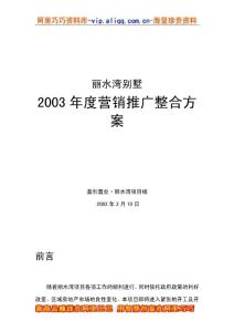 丽水湾别墅营销推广整合方案