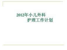 2012小儿外科护理工作计划