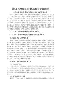 农民工劳动权益保障问题及对策分析文献综述