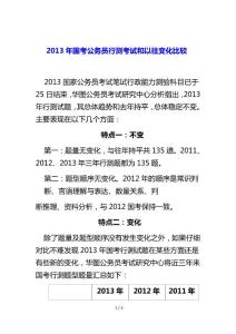 2013年国考公务员行测和以往比较变化：第一报道