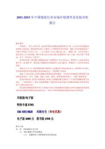 2011年中国服装行业分析报告