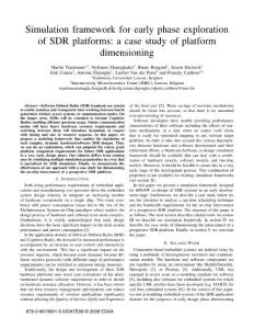 wireless Simulation framework for early phase exploration of SDR platforms - a case study of platform dimensioning