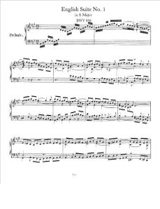 巴赫英国组曲 English Suite No 1 in A  BWV 806 钢琴谱 巴赫钢琴作品全集