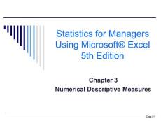 利用Excel进行统计分析-Chapter 3-Numerical Descriptive Measures