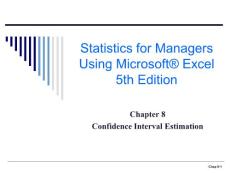 利用Excel进行统计分析-Chapter 8-Confidence Interval Estimation