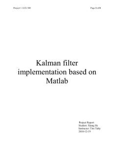 Kalman filter implementation based on Matlab