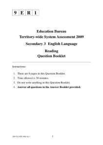 2009年香港系统评估 初中  三级英语测试-1