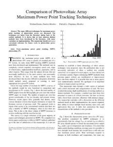 Comparison of Photovoltaic Array Maximum Power Point Tracking Techniques