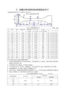 金属拉伸试验标准试样类型及尺寸