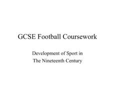 GCSE Football Coursework 足球运动
