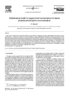 Mathematical model for supercritical fluid extraction of natural products and extraction curve evaluation