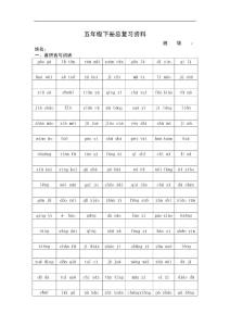 人教版五年级语文下册期末复习基础题目整理资料