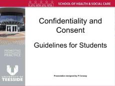 Confidentiality and Consent - Guidlines for Students (353 KB - Slide 1