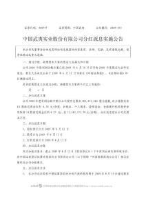 中国武夷实业股份有限公司分红派息实施公告