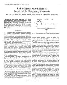 Delta–Sigma Modulation in Fractional-N Frequency Synthesis