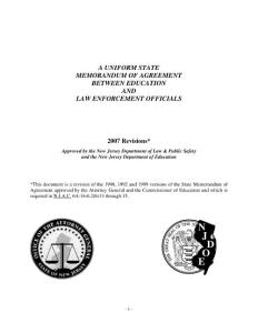 A Uniform State Memorandum of Agreement Between Education and Law ---