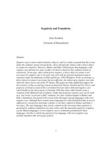 Woolford 2013 ms Ergativity and Transitivity