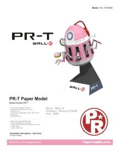 纸模迪斯尼动画Wall-E机器人PR-T