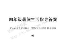 四年级暑假生活指导答案（09）2010版