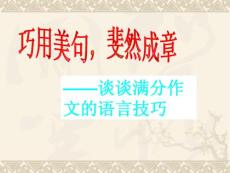 【语文】高中作文指导课件：满分作文的语言技巧