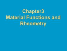 Chapter3 Material Functions and Rheometry
